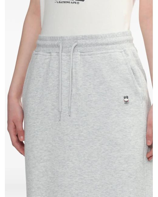 A Bathing Ape White Drawstring Maxi Skirt