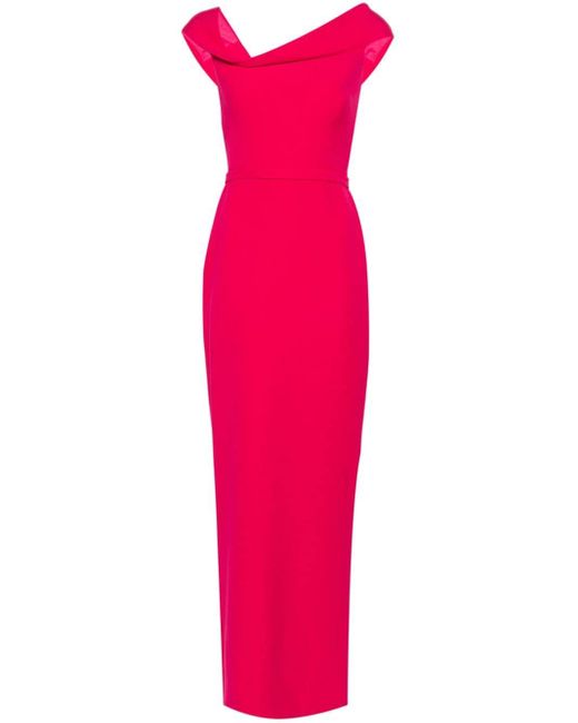 Safiyaa Pink Koral Crepe Maxi Dress