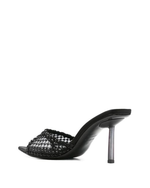 Le Silla Black 80Mm Crystal-Embellished Pointed-Toe Heeled Sandals