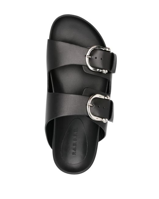 P.A.R.O.S.H. Black Buckled Leather Sandals