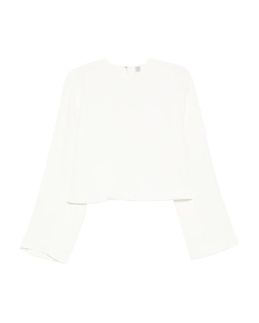 Totême White Raw-Hem Blouse