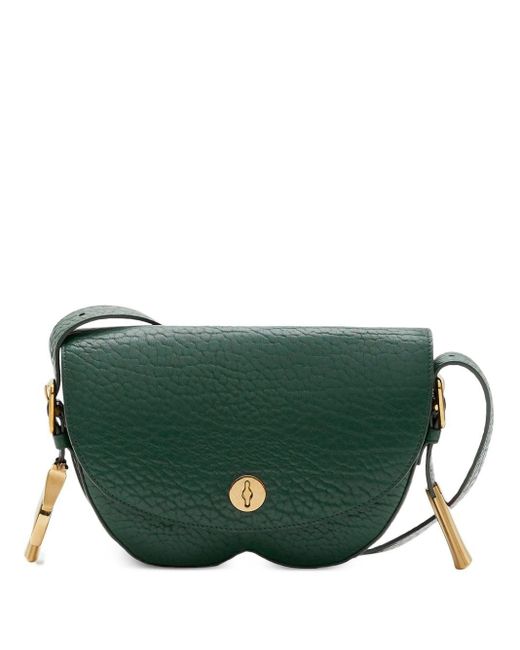 Burberry Green Chess Leather Satchel Bag