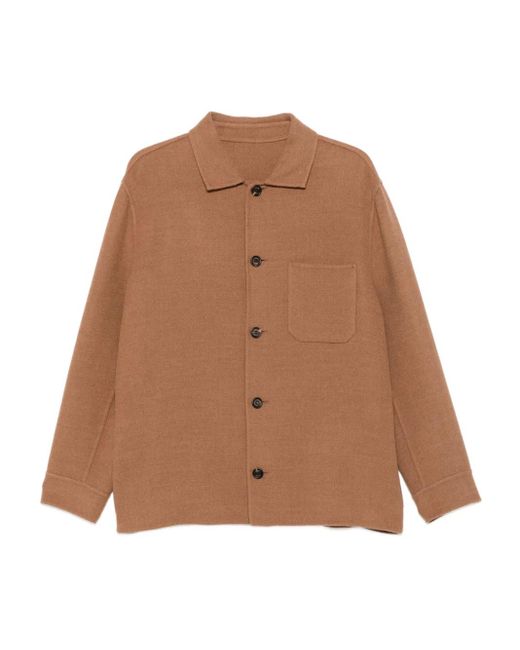 Chaqueta con bolsillo de parche y botones Eleventy de hombre de color Brown