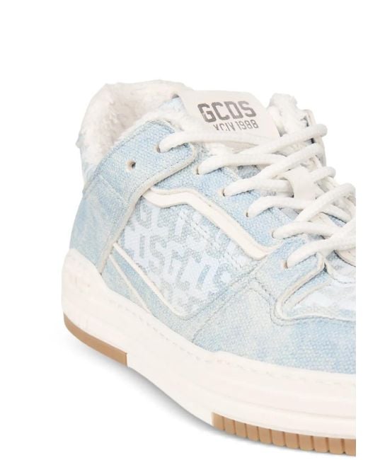 Gcds White Logo-Print Sneakers