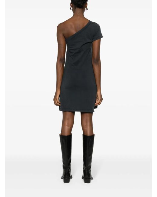 Courreges Black Tuba Number-Print Mini Dress