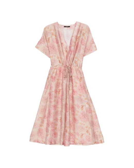 Seventy Pink Floral-Pattern Midi Dress