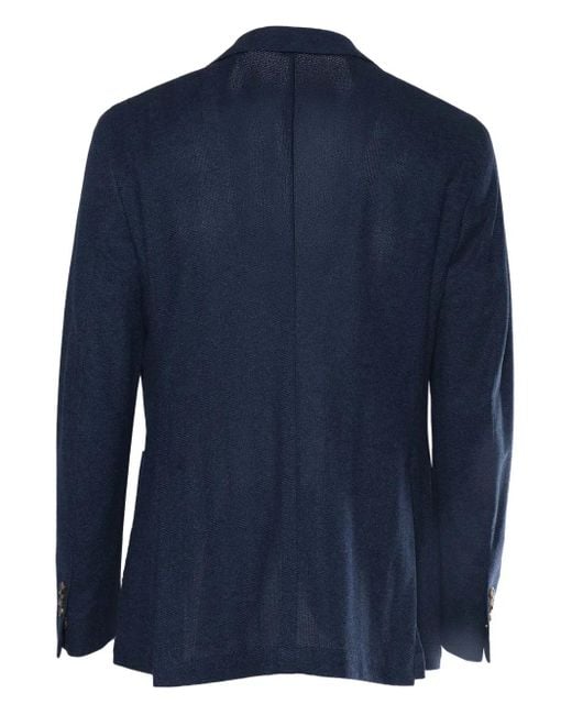 Brera Orologi Blue Two-Button Knitted Jacket for men
