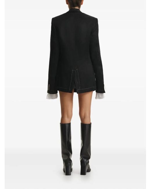 CuAnna Black Avva Contrast-Stitching Blazer