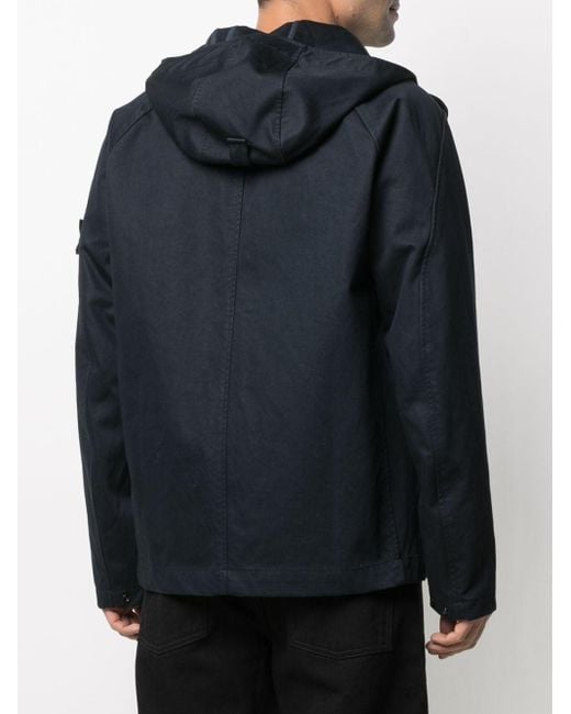 Stone Island Raso Gommato Double Ghost Piece Jacket in Blue Stone Island Raso Gommato Double Ghost Piece Jacket in Blue