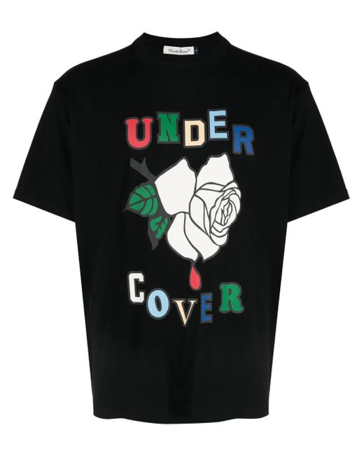 Camiseta con logo estampado Undercover de hombre de color Black