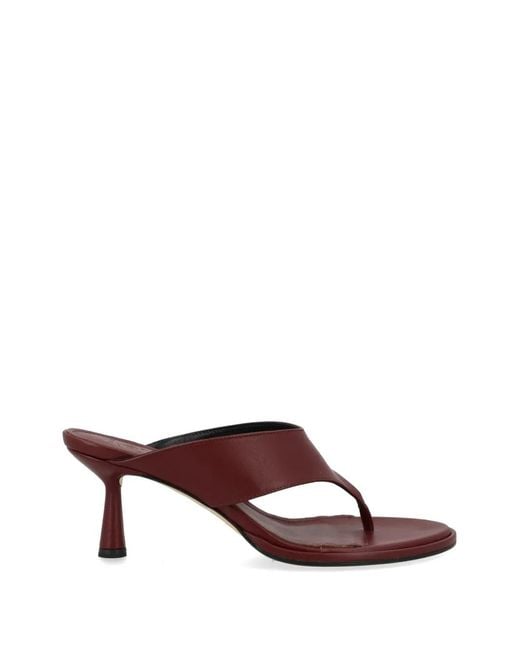 Aeyde Brown Leather Heeled Sandals