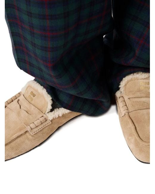 Miu Miu Natural Loafer aus Wildleder