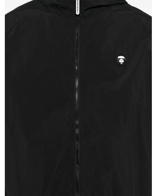 Aape By A Bathing Ape Black Logo Hooded Jacket for men