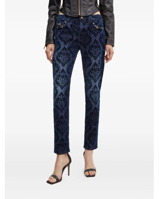 Jean À Motif En Jacquard Versace Jeans Couture en coloris Blue