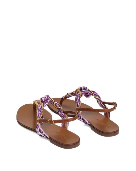 Dolce & Gabbana Brown Maiolica-Print Sandals