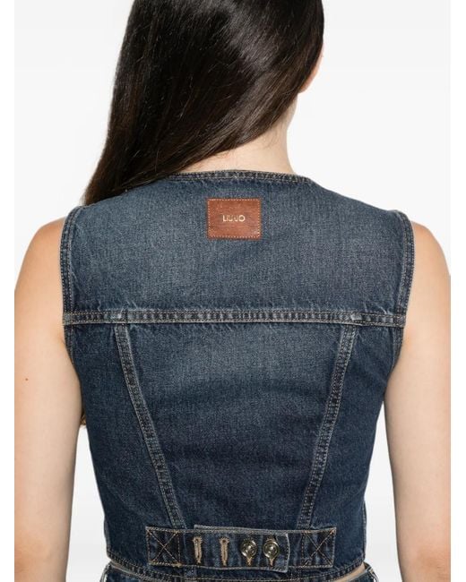 Liu Jo Blue X Elodie Sleeveless Denim Jacket