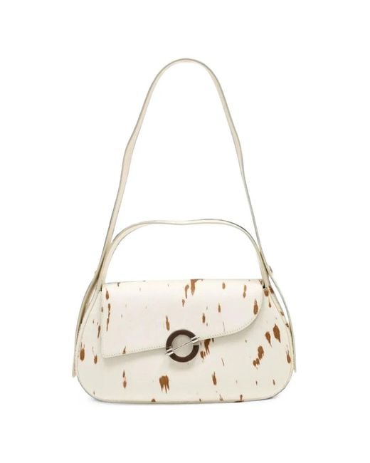 Samsøe & Samsøe White Sahero Calf-Hair Tote Bag