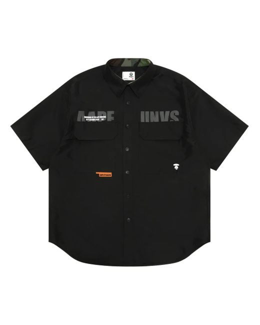 Aape By A Bathing Ape Overhemd Met Logoprint in het Black voor heren