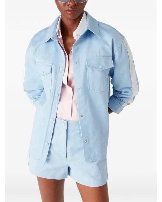 Casablanca Blue Patch-Pocket Stripe Shirt