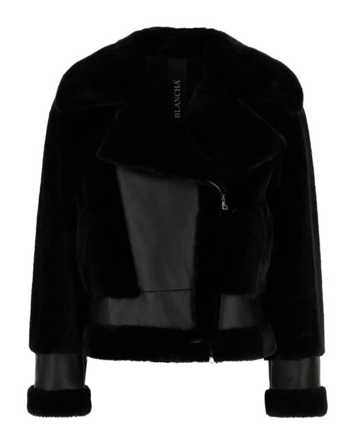 Blancha Black Lederjacke mit Shearling