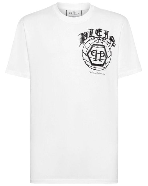 Philipp Plein T-Shirt mit Logo-Verzierung in White für Herren