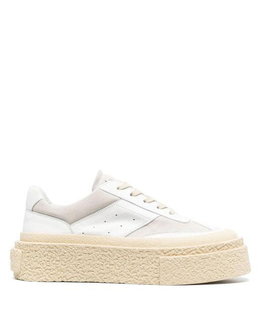 MM6 by Maison Margiela White Chunky Flatform Sneakers for men