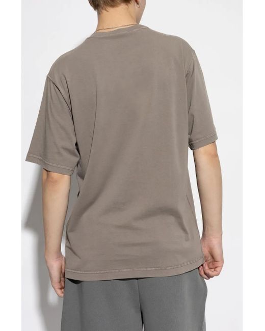 Dolce & Gabbana Gray Logo-Print Cotton T-Shirt for men