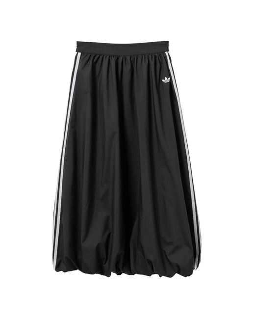 Adidas Black Logo-Embroidered Midi Skirt