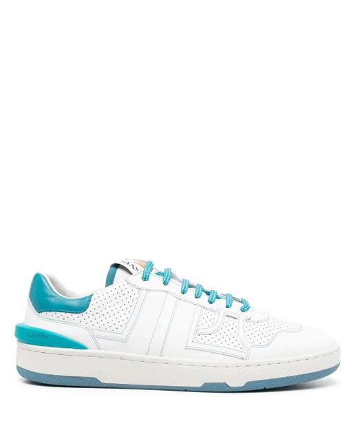 Lanvin White Perforated-panel Leather Sneakers for men