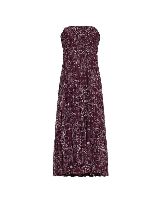 Cara Cara Purple Emilina Bandana-Print Maxi Skirt