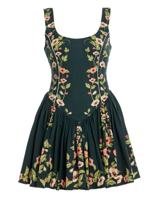 Vestido con estampado floral Agua Bendita de color Green