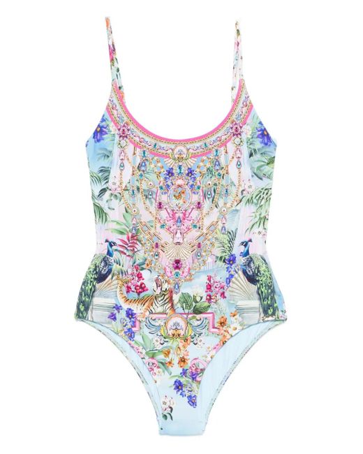 Camilla ビジュートリム ワンピース水着 Blue