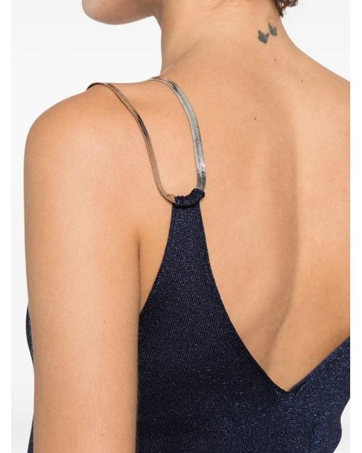 Circus Hotel Blue V-Neck Top