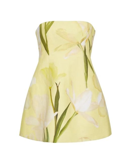 Cara Cara Women's Yellow Lillian Floral-Print Strapless Mini Dress -  coffeafoods.com
