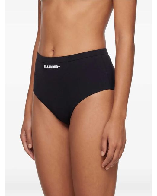 Jil Sander Black Logo-Print Bikini Bottoms