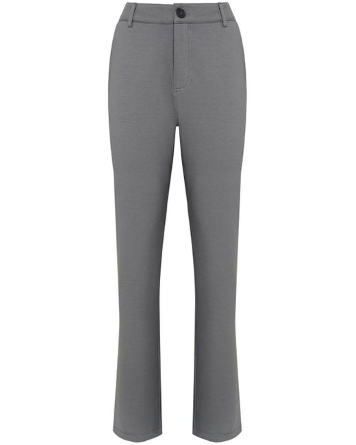 UMA | Raquel Davidowicz Gray High-waisted Slim-fit Trousers