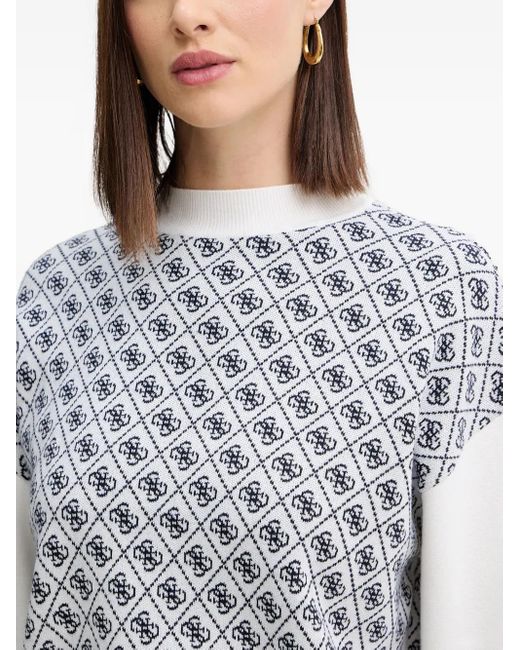 Guess Gray Patterned Long-Sleeve Sweater