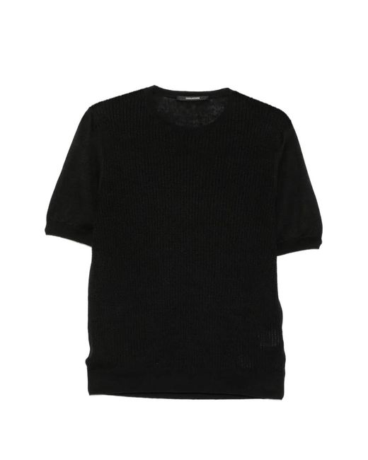 Tagliatore Black Crew-Neck T-Shirt for men