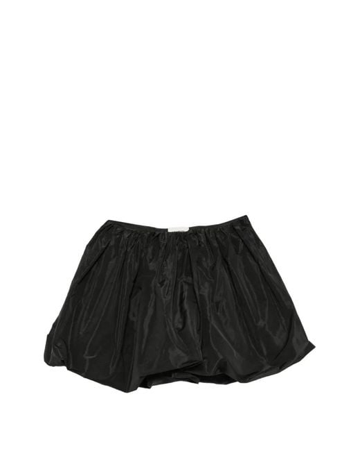 A.M.G Black Pleated Puff Mini Skirt