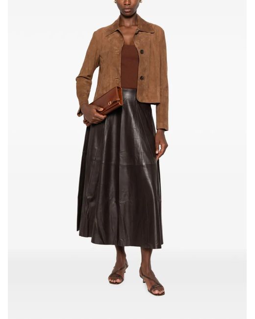Arma Brown Suede Button-Front Jacket