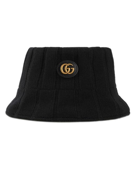 Gucci Black Bucket Hat With Logo,
