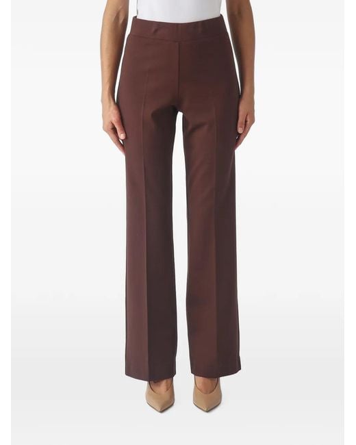 MEIMEIJ Brown Pressed-Crease Flared Trousers