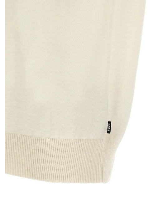Boss White Wool T-Shirt for men