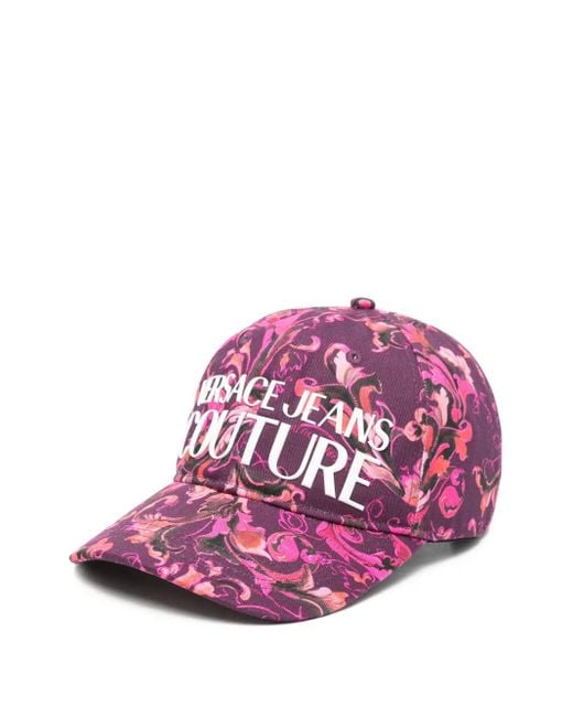 Versace Jeans Couture Pink Baroque-Print Baseball Cap
