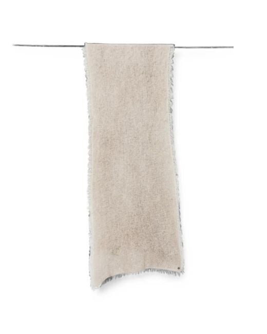 Avant Toi White Frayed Cashmere Scarf