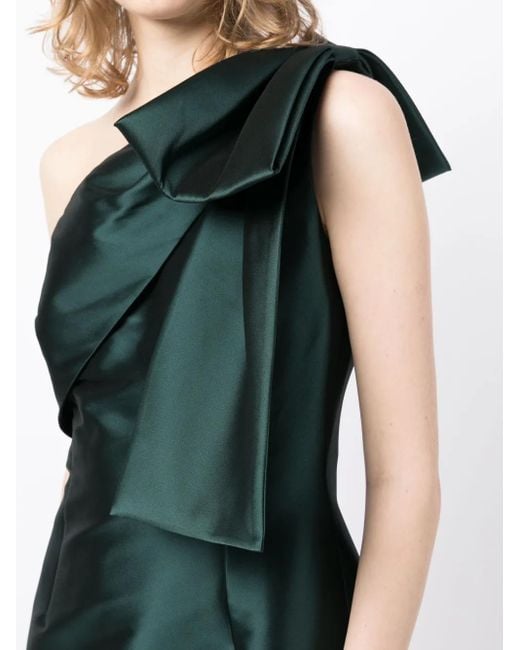 Sachin & Babi Green Bonnie Satin-Finish Gown