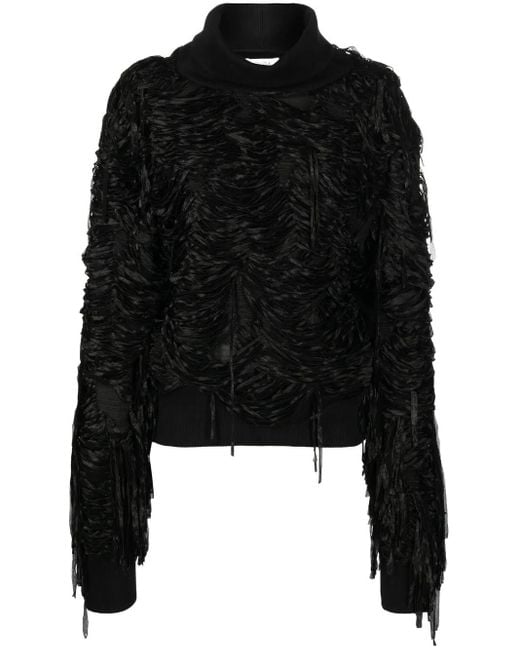 Quira Black Pullover Mit Fransen
