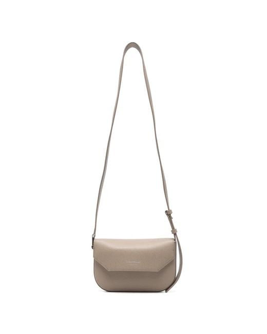 Emporio Armani White Mini Grainy-Leather Cross Body Bag