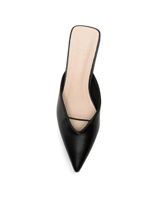 Twentyfourhaitch Black Malagueta Pointed-Toe Mules