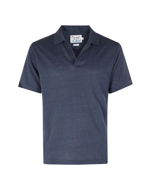 Mc2 Saint Barth Blue Fraser Linen T-Shirt for men